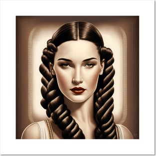 [AI Art] Classic brunette, Art Deco Style Posters and Art